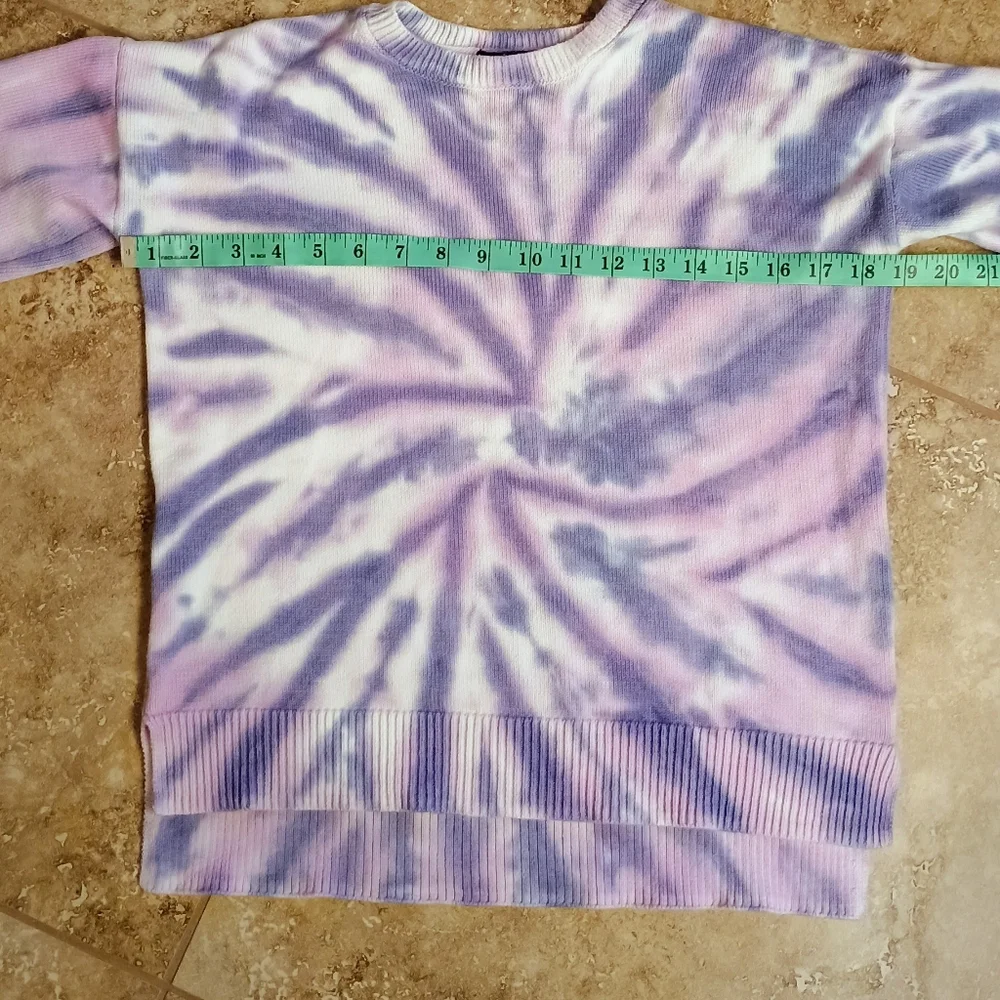 Women's Design History Purple Tir Dye Long Sleeve Sweater Size Small - Picture 7 of 8